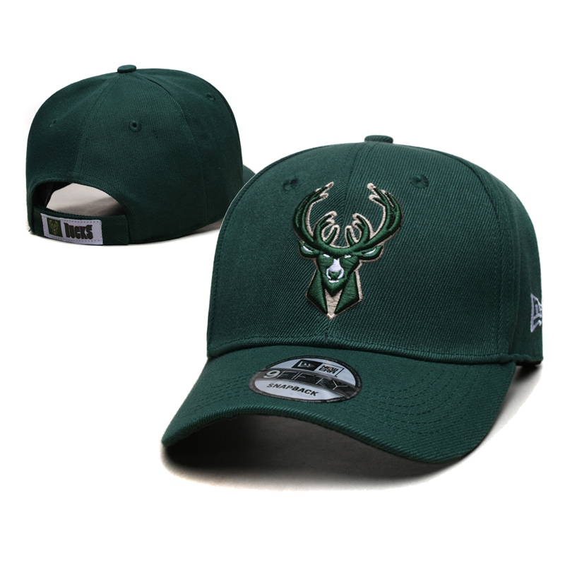 Topi Bucks Green Velcro Baseball NBA Cap Bordir