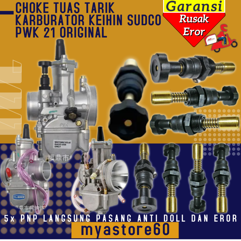 Choke Cuk Tuas Tarik Karburator Karbu Carburator Katup Kontrol Manual PWK21 PWK 21 Keihin Original