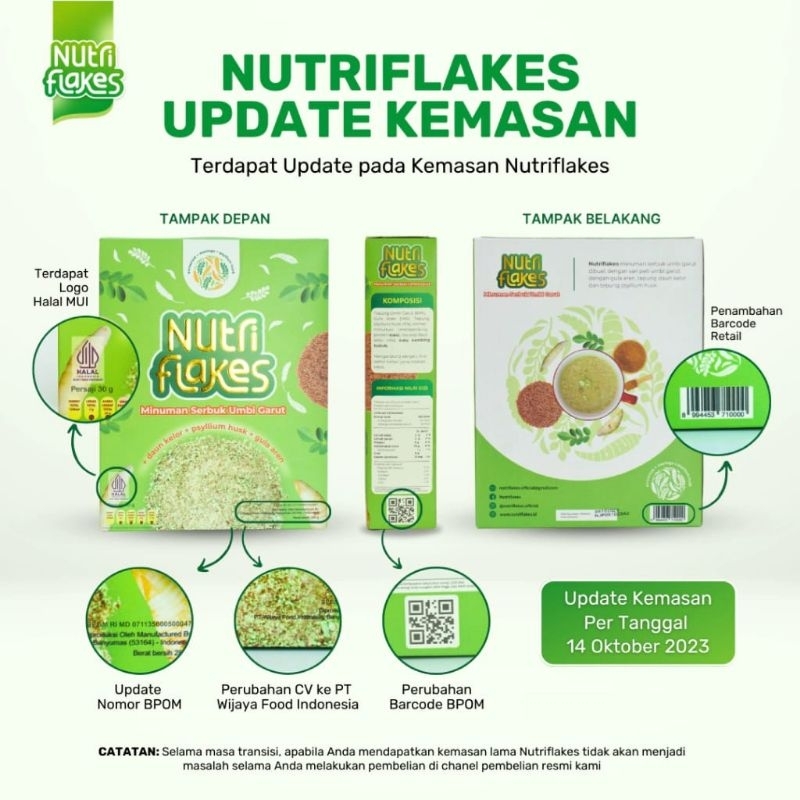 

Nutriflakes Sereal Umbi Garut Asam Lambung - Ampuh Mengatasi Asam Lambung Gerd, Maag 1 Box