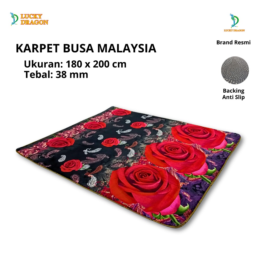 Lucky Dragon Karpet Malaysi /Ambal Malaysia Uk. 6 kk(180 x 200 ) Tebal 38 mm Karpet Bulu malaysia