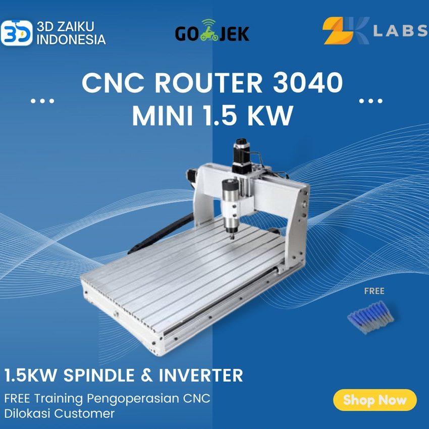CNC Router 3040 Mini Mesin CNC PCB Milling with 1.5 KW Spindle