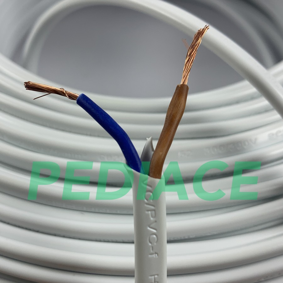 Kabel Oval Gepeng Putih 2x0.75 Rostand Sucofindo SNI (Meteran)