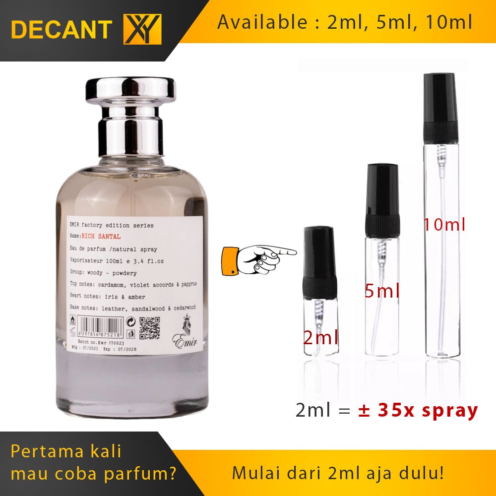 Decant Paris Corner Emir Rich Santal EDP 2ml 5ml 10ml