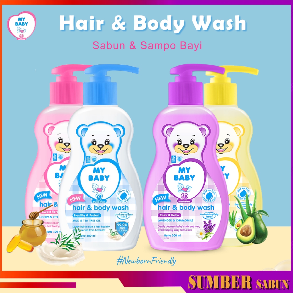 My Baby Hair & Body Wash Sabun Mandi Bayi Cair 300 ml Sabun Mandi Bayi Perawatan Kulit Bayi