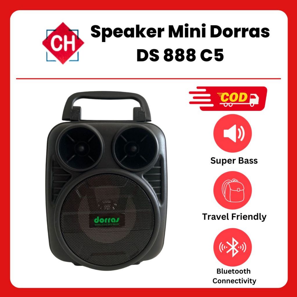 Speaker Bluetooth Portable Speaker Wireless DORRAS DS-888 C5 3" Inch/Musik Box - DS-888 C5