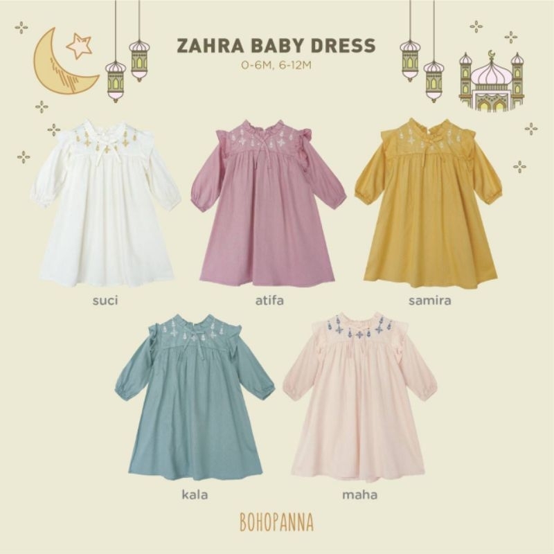 BOHOPANNA - ZAHRA BABY DRESS - GAMIS ANAK - BAJU MUSLIM ANAK