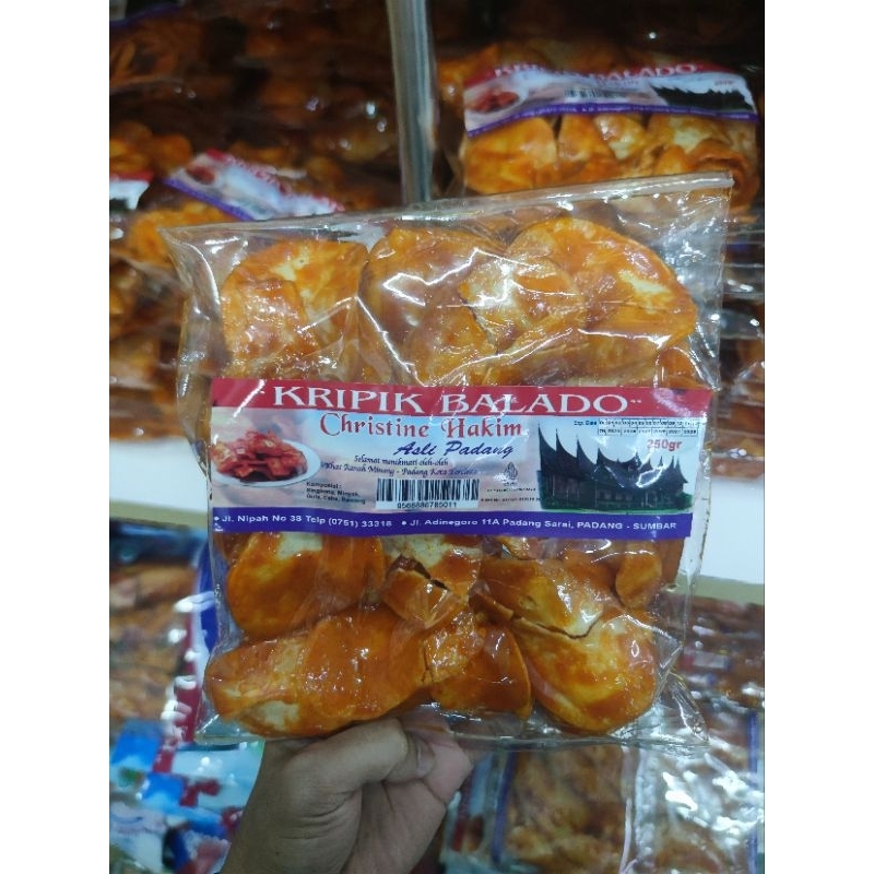 

Keripik Sanjai Balado & Balado Hijau Christine Hakim Asli Padang ukuran 250gr/500gr