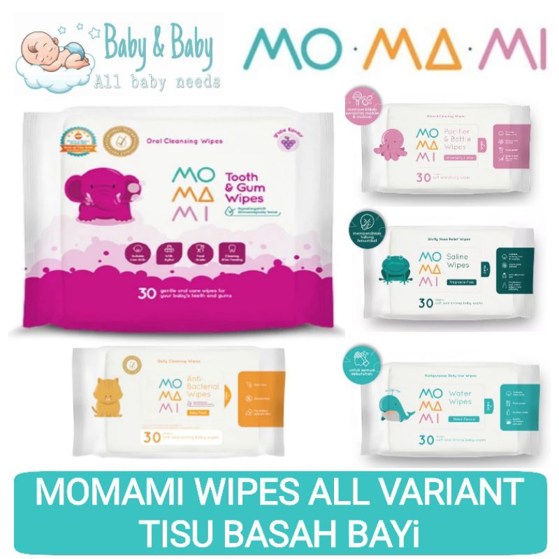 Momami Tooth & Gum Wipes | Momami Anti Bacterial Wipes | Momami Water Wipes| Momami Saline Wipes | M