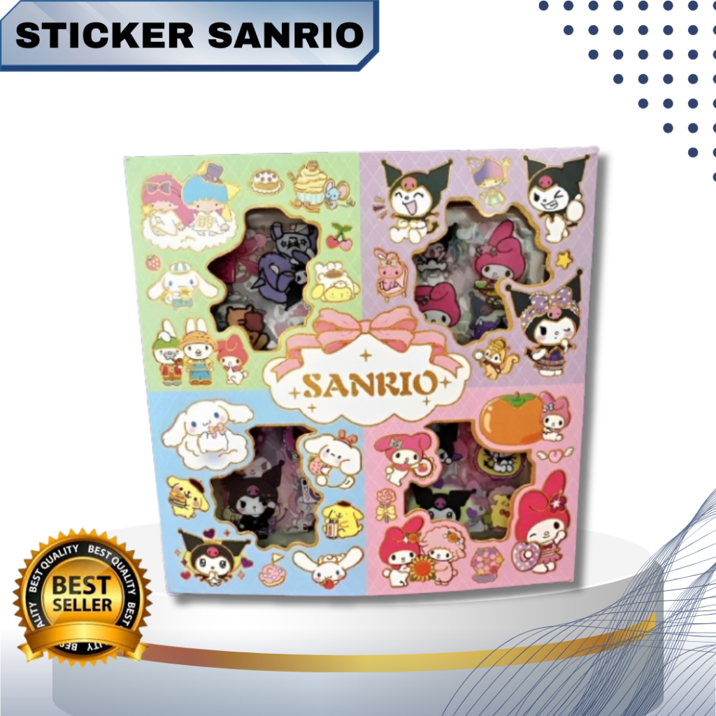 

Sticker Karakter Sanrio 100 Lembar Stiker Sanrio Waterproof Lucu Anti air Dekorasi Handbook Scrapbook DIY
