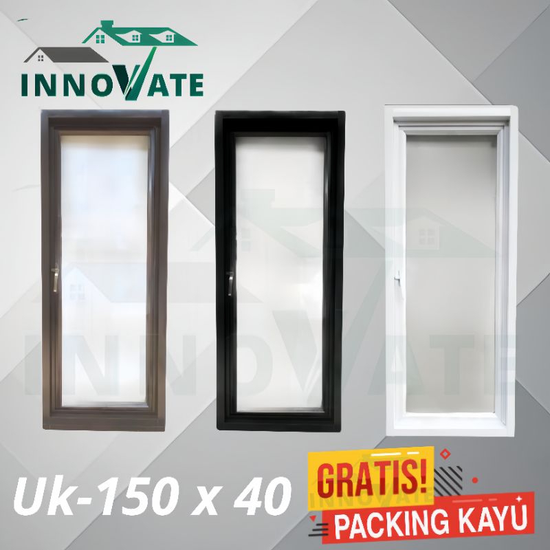 jendela aluminium casement 150 x 40 FREE PACKING KAYU