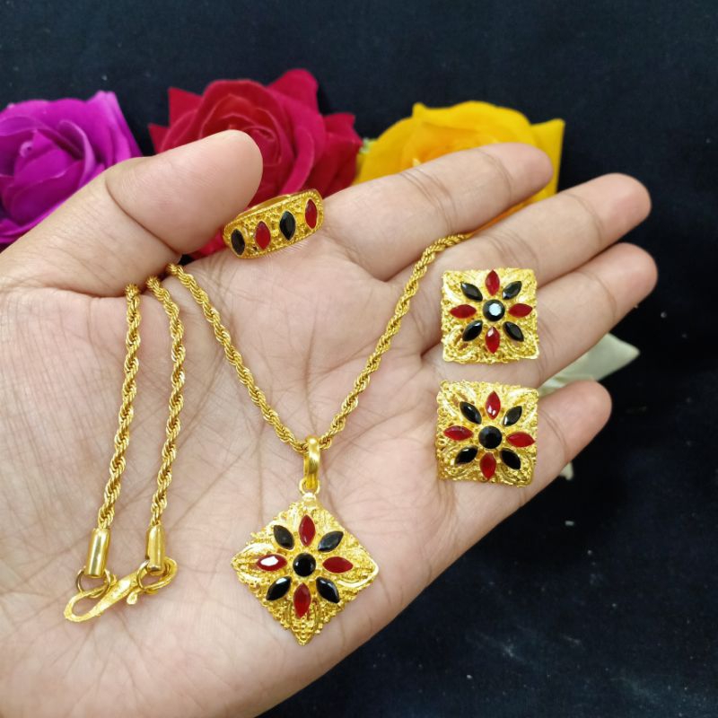 set wajik, Perhiasan bali,Kalung bali, set perhiasan, perhiasan set kalung titanium,kuningan,xuping,