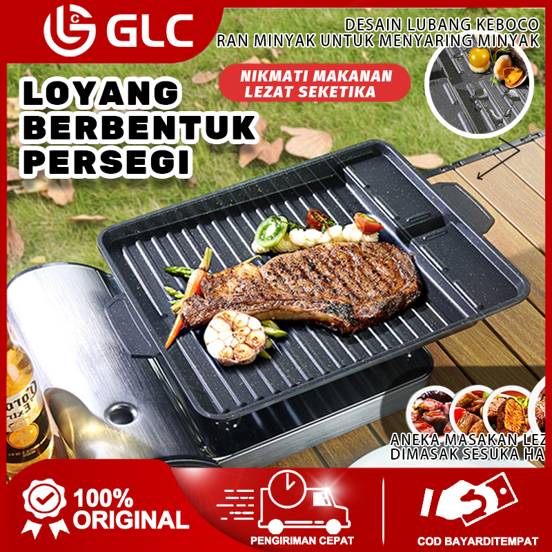 Os3- Grill Pan Tempat Pemanggang Daging / Alat Panggang Daging / Alat Pemanggang Bbq Grill Pan