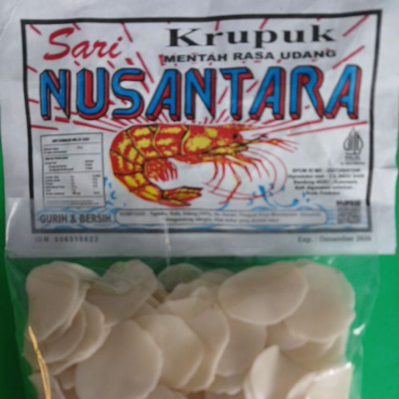 

KRUPUK NUSANTARA PUTIH Kerupuk Mentah Rasa Udang kemasan 250 gram