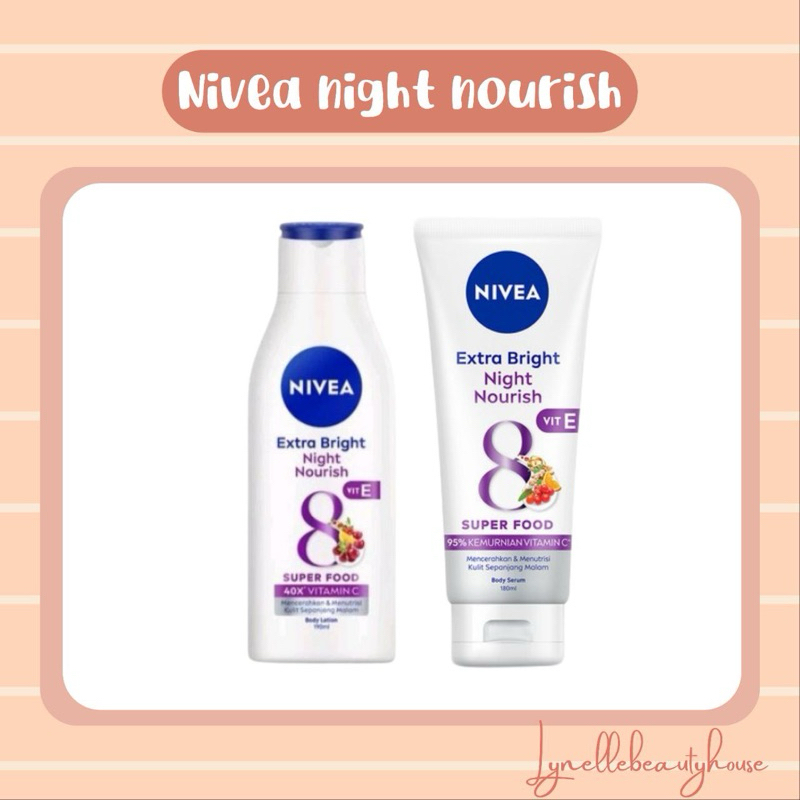 NIVEA EXTRA BRIGHT NIGHT SOLUTION LOTION MALAM BODY SERUM BODY LOTION