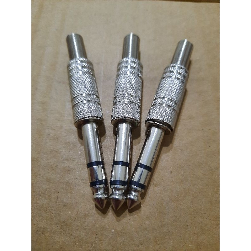 Jack Akai Mono Stereo L Silver Besi - Jek Akai TRS Stereo