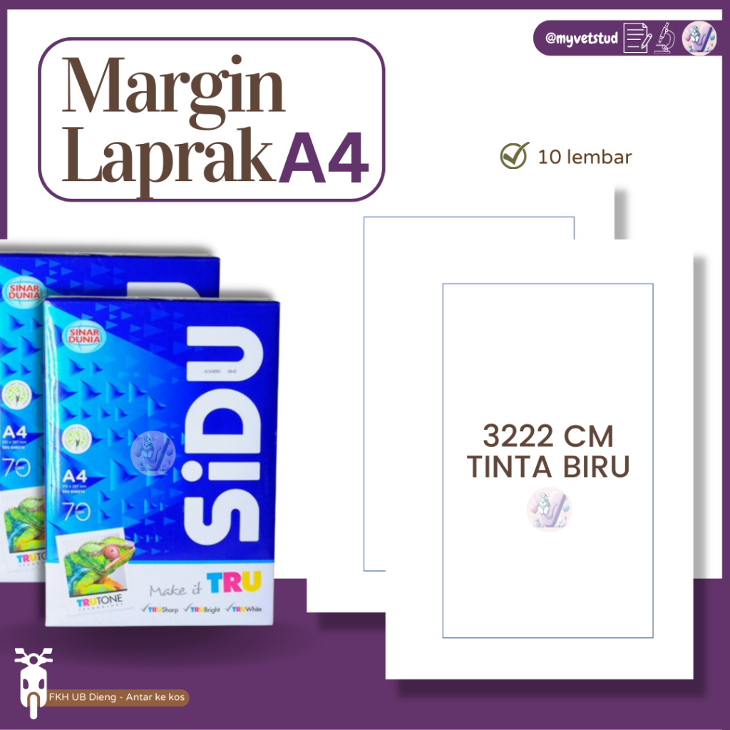 

Margin HVS A4 Sidu Laprak 3222 cm - myVetStud store [instant Malang]