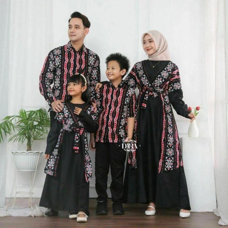 Couple Gamis Batik Mix Moscrepe Motif Songket Jumbo Ld 120