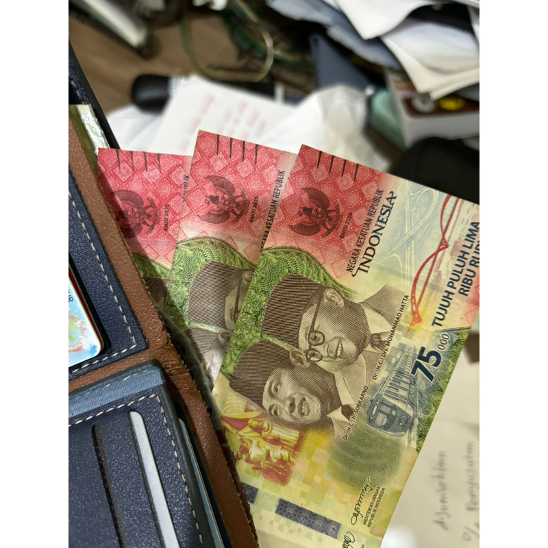 Uang 75ribu Asli bank indonesia
