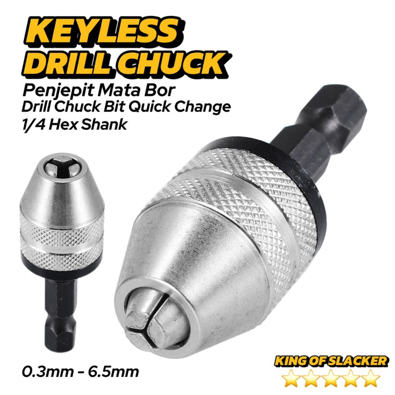 Adapter Converter Kepala Bor Mini Penjepit Mata Bor Tanpa Kunci 0.3mm-6.5mm Keyless Drill Chuck Bit 