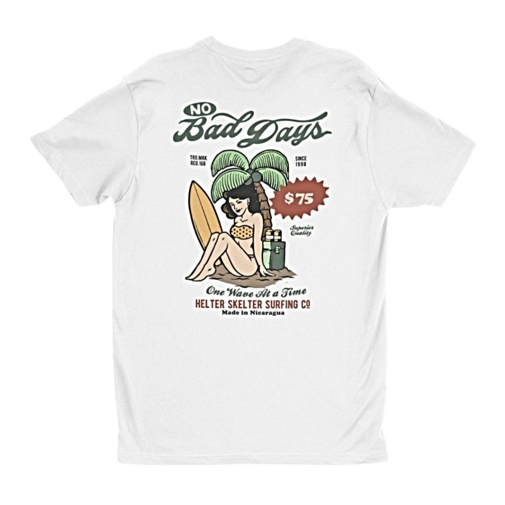 Kaos Vintage Retro No Bad Days Surfing Paradise