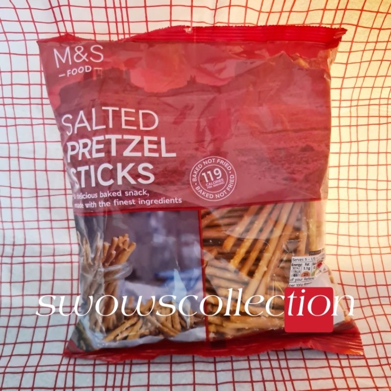 

M&S MARK MARKS & AND SPENCER SALT SALTED PRETZEL STICKS STICK BISCUIT BISKUIT