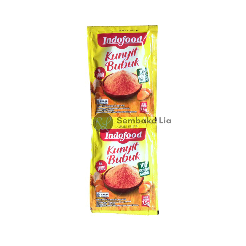 

Indofood Kunyit Bubuk 7.5gr Renteng Isi 12pc Sachet