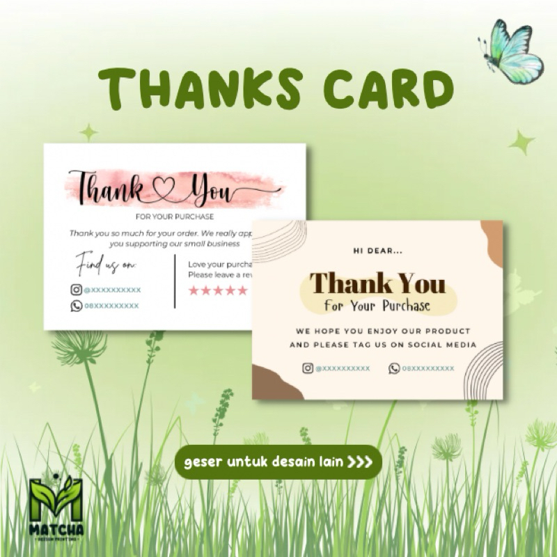 Kartu Thank You Card | Kartu Terima Kasih Online Shop | Souvenir Nikah Ultah