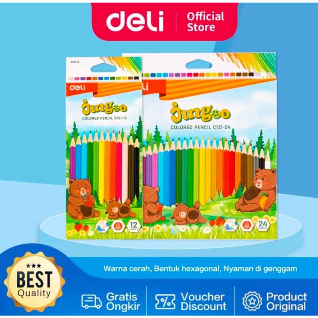 

Deli Colored Pencil / Pensil Warna Lucu 12 24 Warna Pewarnaan Cerah EC121