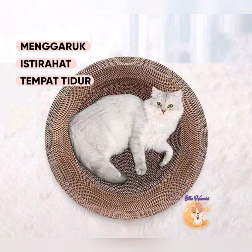 (The Ham's) Cat Scratcher Box Cakar Model Bulat Untuk Kucing - Garukan Kucing Cat Scratcher | Cakara