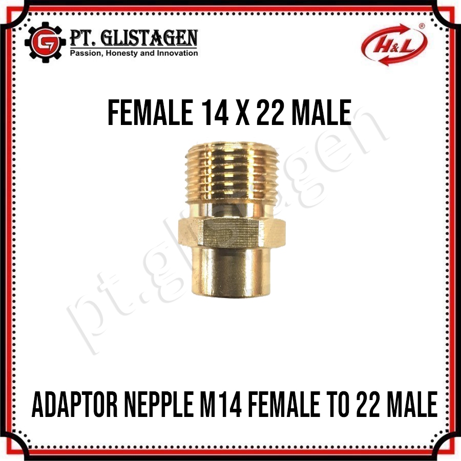 Neple Nepel Adaptor Sambungan Selang Jet Cleaner Extension M14 ke M22