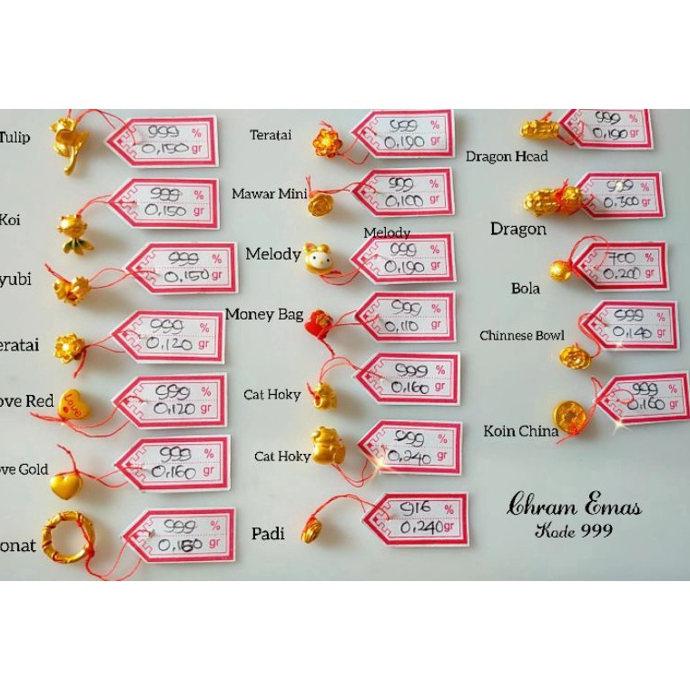 Mau CHARM LIONTIN EMAS KADAR 999