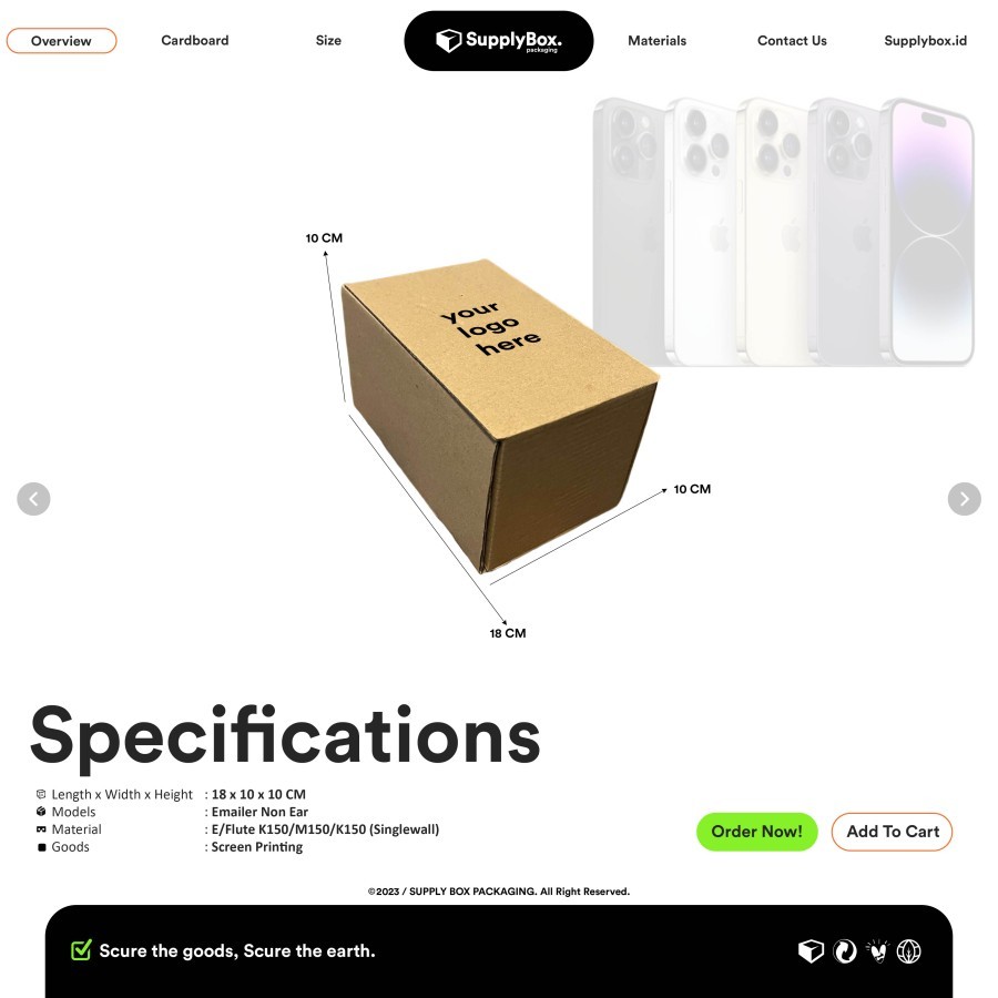 

KARDUS BOX PACKAGING PRINTING 18 x 10 x 10 CM | Kardus | Dus Box