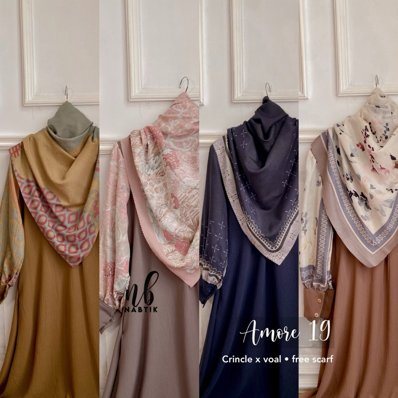AMORE gamis set hijab by Nabtik
