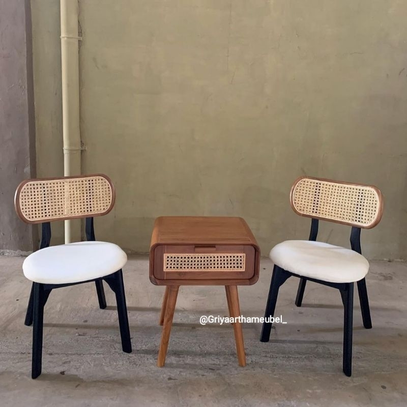 kursi teras set meja laci / kursi teras santai kayu jati