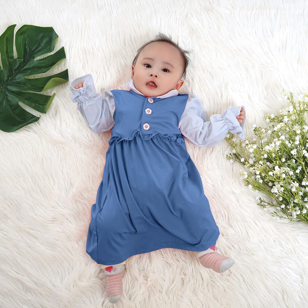 baju bayi perempuan 0–6 bulan gamis bayi dress bayi muslim bayi perempuan 0-6 bulan gamis bayi gamis