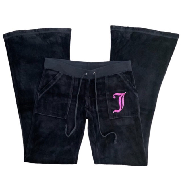 juicy couture black velour pants