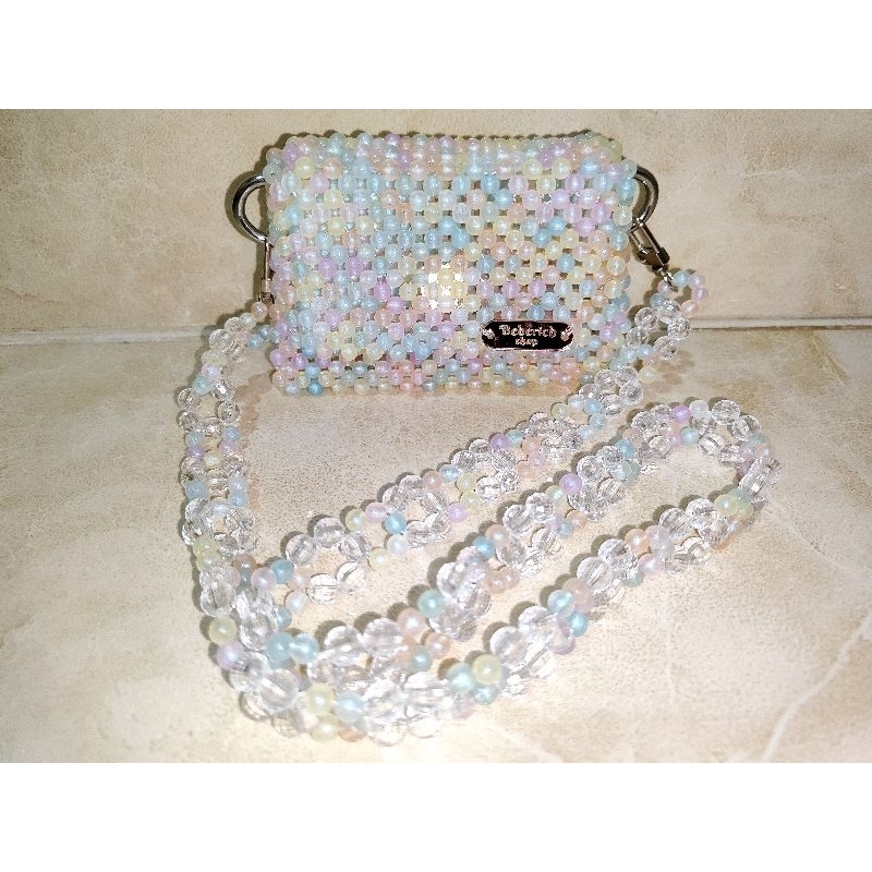Tas Manik kids GID/Tas Manik anak/Tas Manik Handmade/Tas manik pastel/Tas manik cantik GID/Tas manik