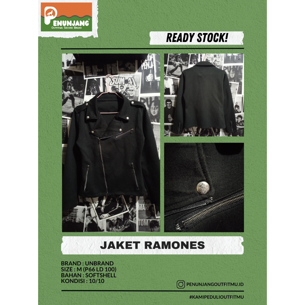 jaket ramones punk softshell