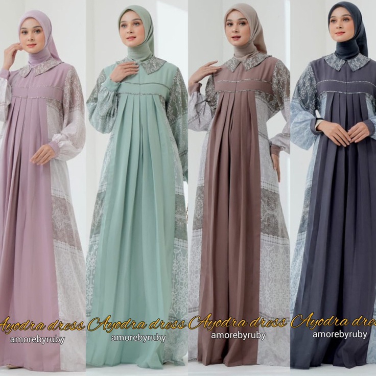 Promo Belanja  AYODRA DRESS AMORE BY RUBY GAMIS LIPIT MOTIF LIONEL RICHIE BUSUI FRIENDLY ALL SIZE