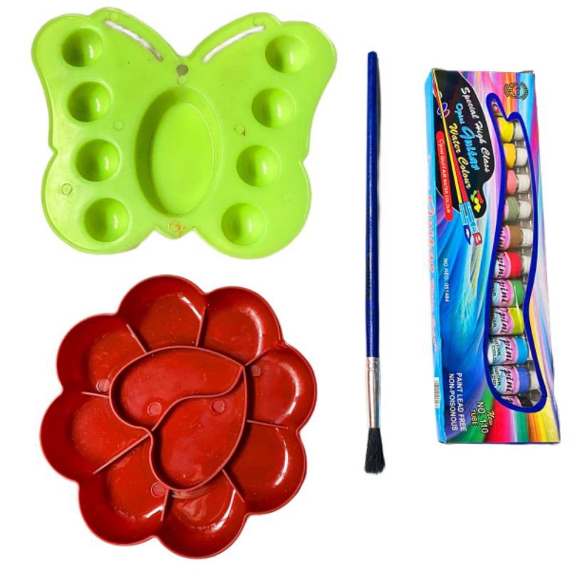 

Promo Paket Melukis 4 in 1 Kuas Lukis Cat Air Palet/ Peralatan Melukis