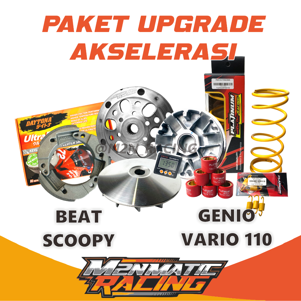 BEAT - PAKET UPGRADE CVT BEAT SCOOPY FI UPGRADE AKSELERASI SCOOPY RUMAH ROLLER RACING PULLEY MANGKOK