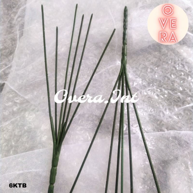 [LUSINAN] Kawat Tangkai Bunga Cabang 6 Tangkai Kawat Plastik - Dekorasi