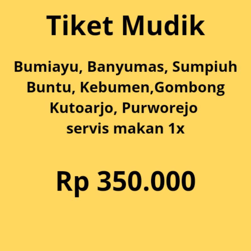 

Tiket mudik Purworejo via selatan