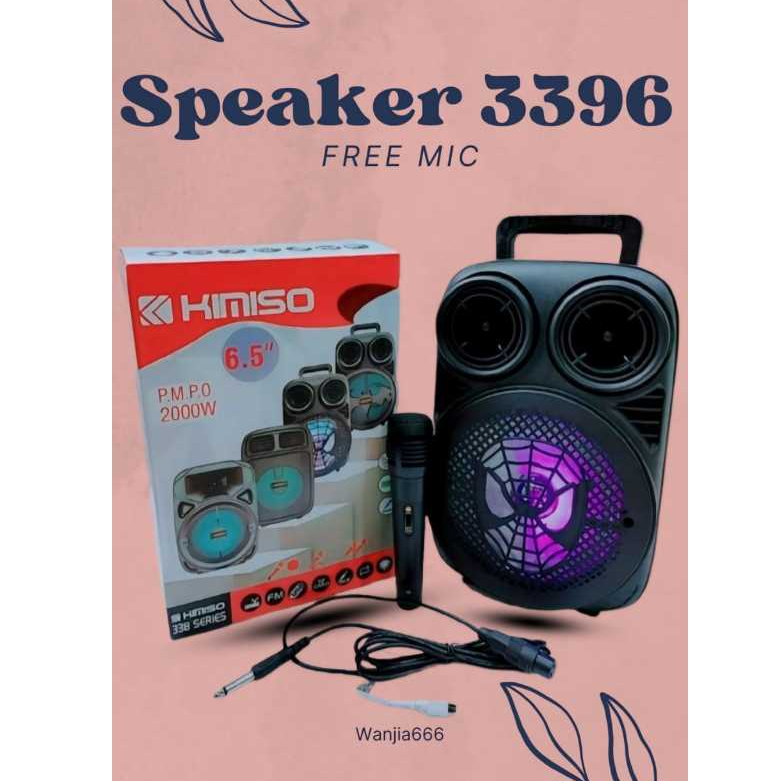TERBARU WANJIA SPEAKER 6.5 INCH MURAH KMS 3391 / 3396 SPEAKER BLUETOOTH KIMISO FREE MIC KARAOKE