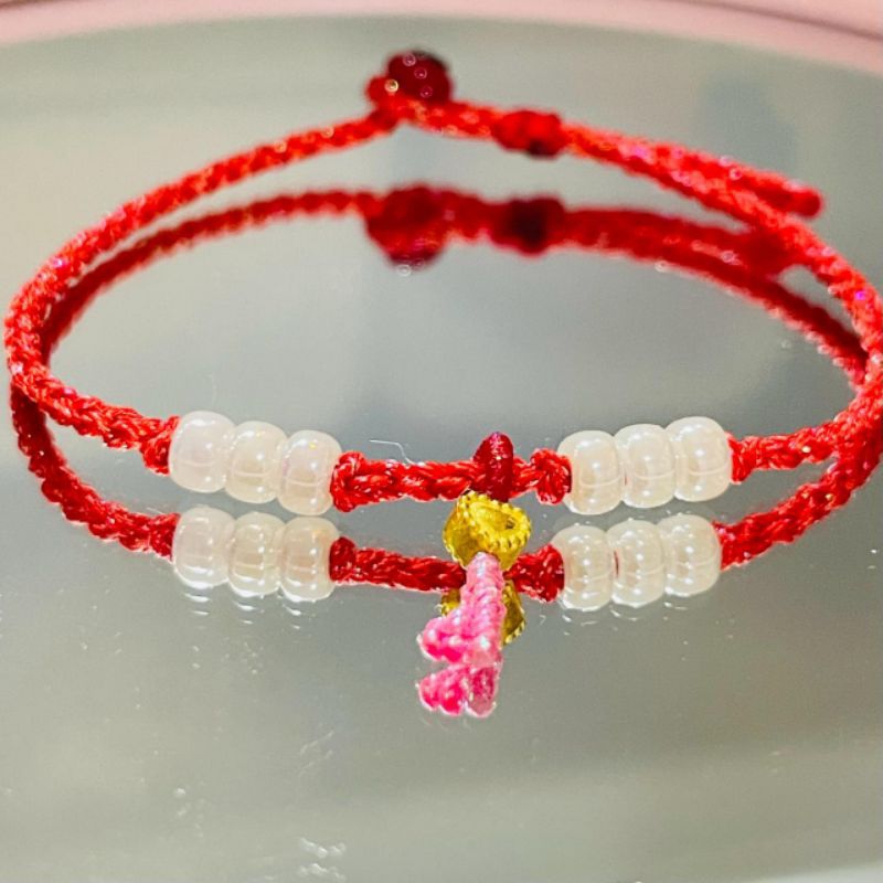 GELANG TALI SERUT CHARM LOVE EMAS ASLI 24K EMAS HK ASLI 9999%