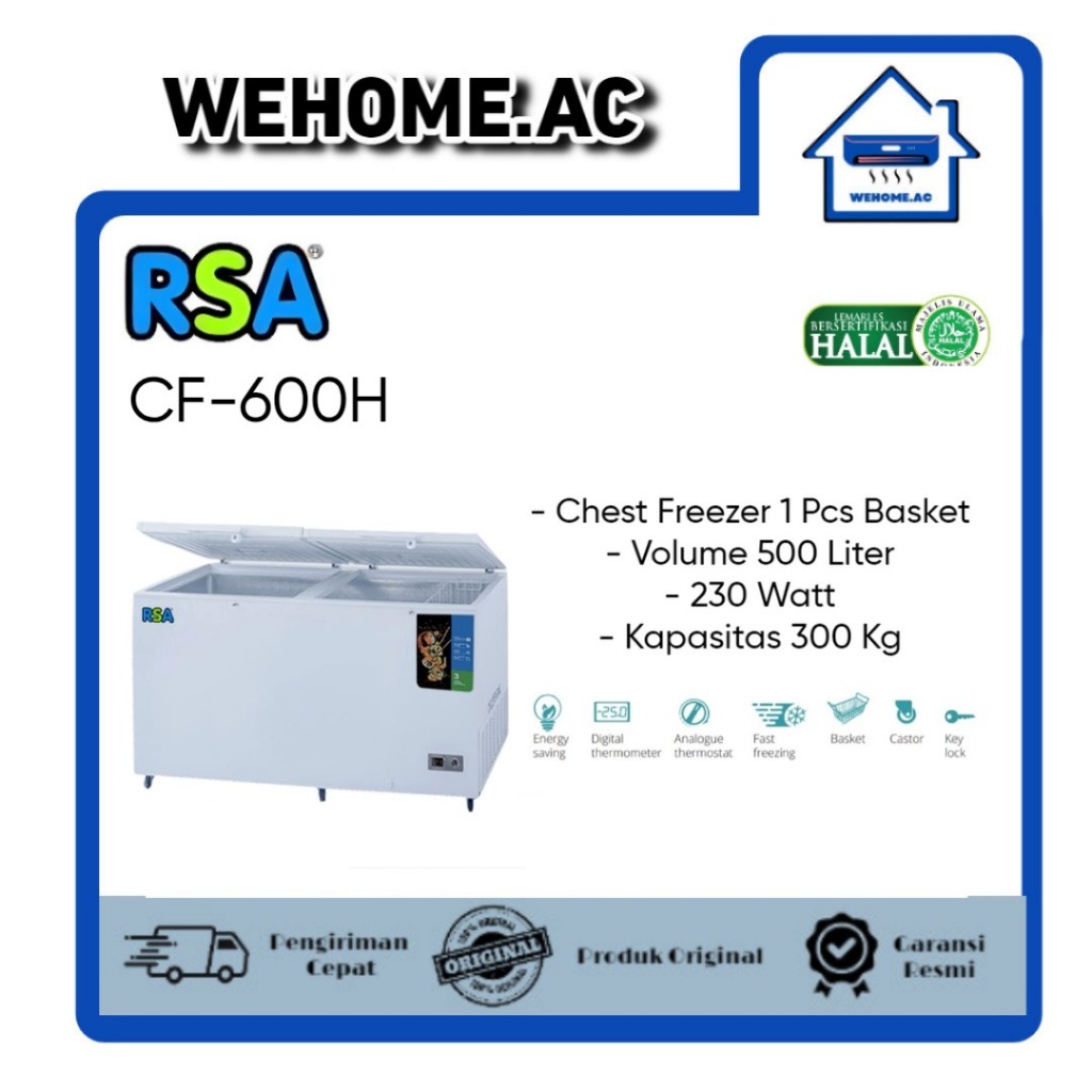 Chest Freezer RSA CF600H Freezer Box RSA 460 Liter Lemari Pembeku RSA