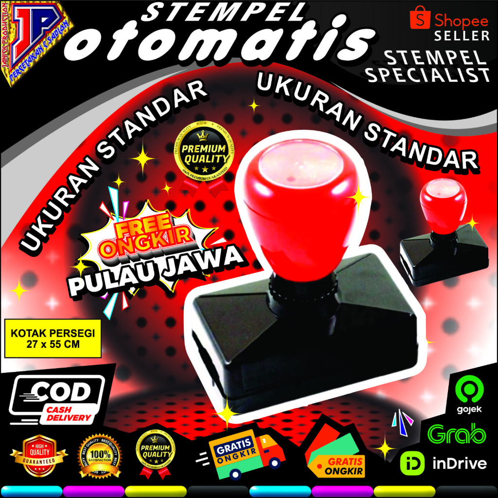 

stempel otomatis flash warna custom kotak persegi 2755