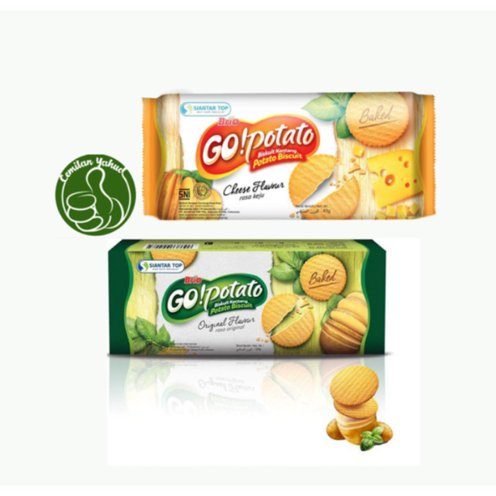 

Snack Biskuit Kentang Brio Go Potato - Original 60gr / Cheese 42gr