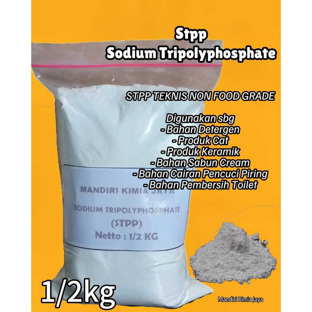 STPP / Sodium Tripolyphosphate Teknis Ex Petrocentral/stpp 1/2 kg/bahan detergen