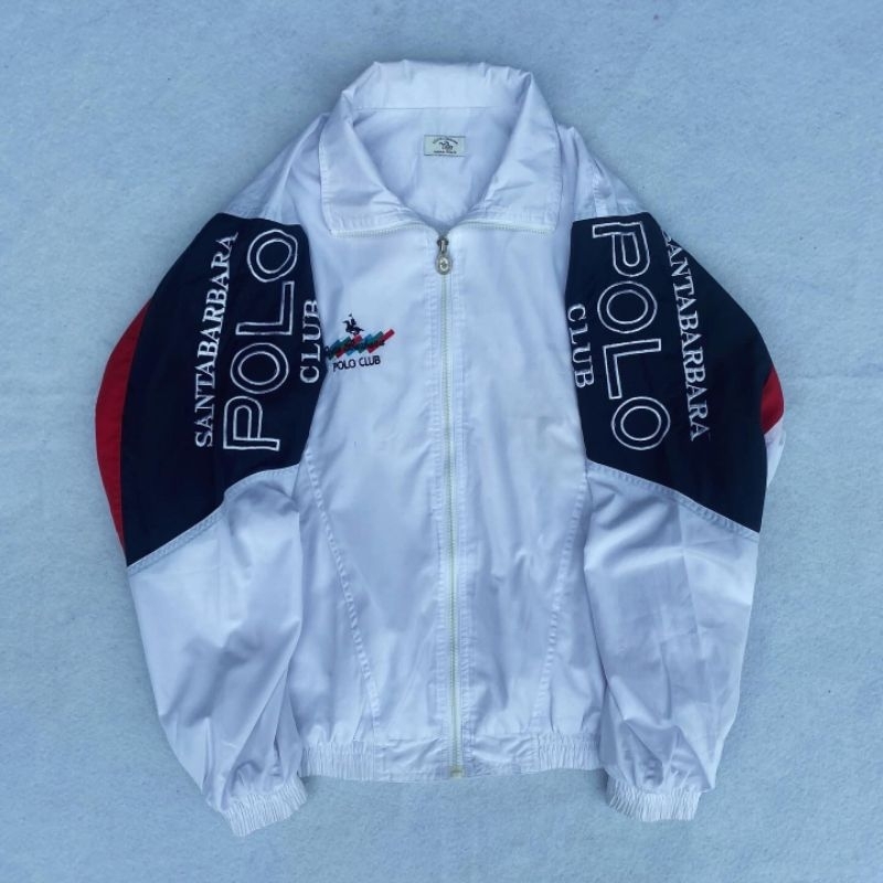 windbreaker polo big logo vintage